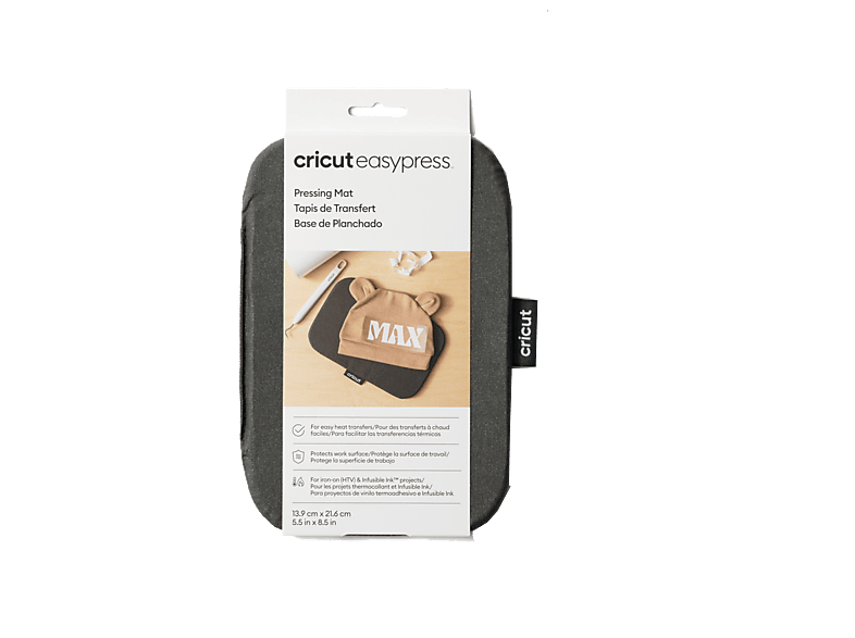 Accesorio para Plotter - Cricut Base de planchado EasyPress™, Calor uniforme y controlado, 14 x 22 cm, Gris
