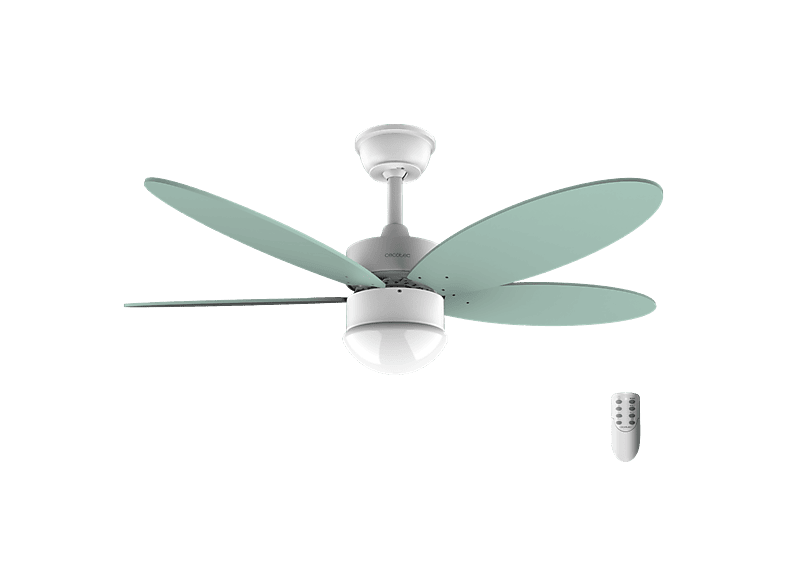 Ventilador de techo - Cecotec EnergySilence Aero 4260 Mint, luz LED 3 tonos, Mando, Temporizador 8h, 6 velocidades, Aspas reversibles, Verde Menta