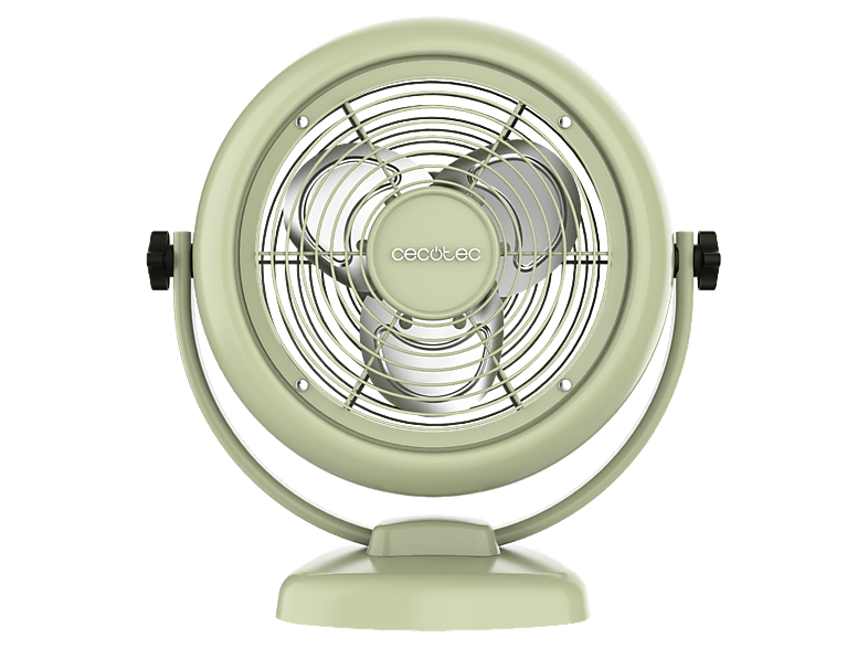 Ventilador de sobremesa - Cecotec EnergySilence 800 RetroDesk Green, Estilo retro, 20 W, 2 velocidades, Inclinación ajustable, 3 aspas, Verde