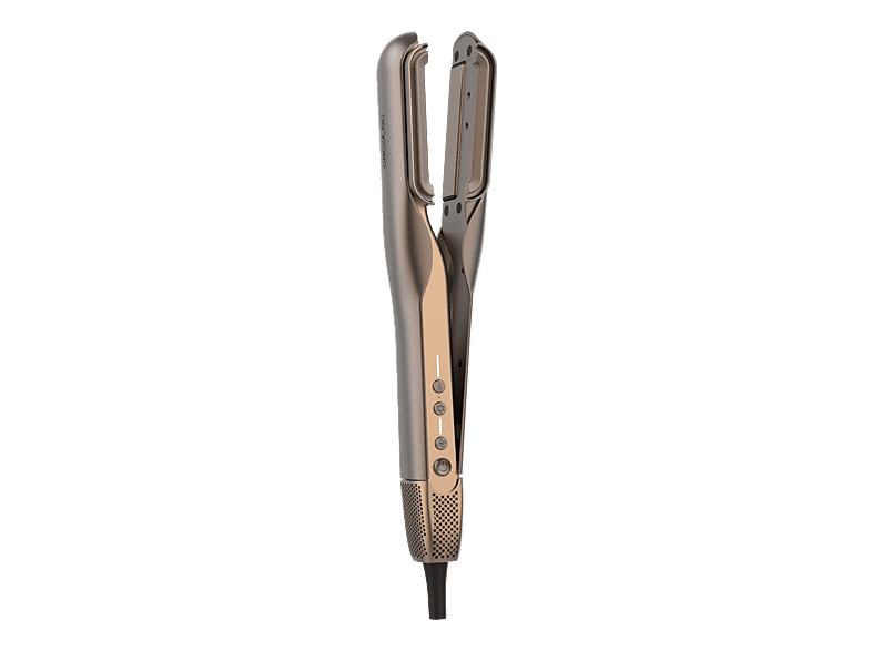 Secador - Cecotec AirLisse 6in1 iTwerk Champagne, Plancha de aire, Placas vibratorias, 3 modos, Plasma, Motor Brushless, Champagne