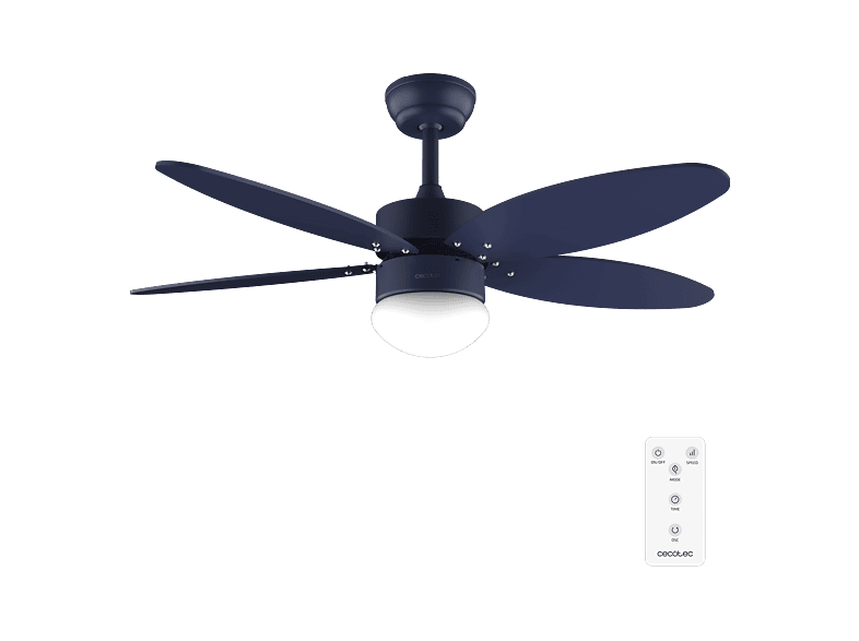 Ventilador de techo - Cecotec EnergySilence Aero 4260 Full Purple, luz LED, Mando, 6 velocidades, 5 aspas reversibles, Temporizador 8h, Púrpura