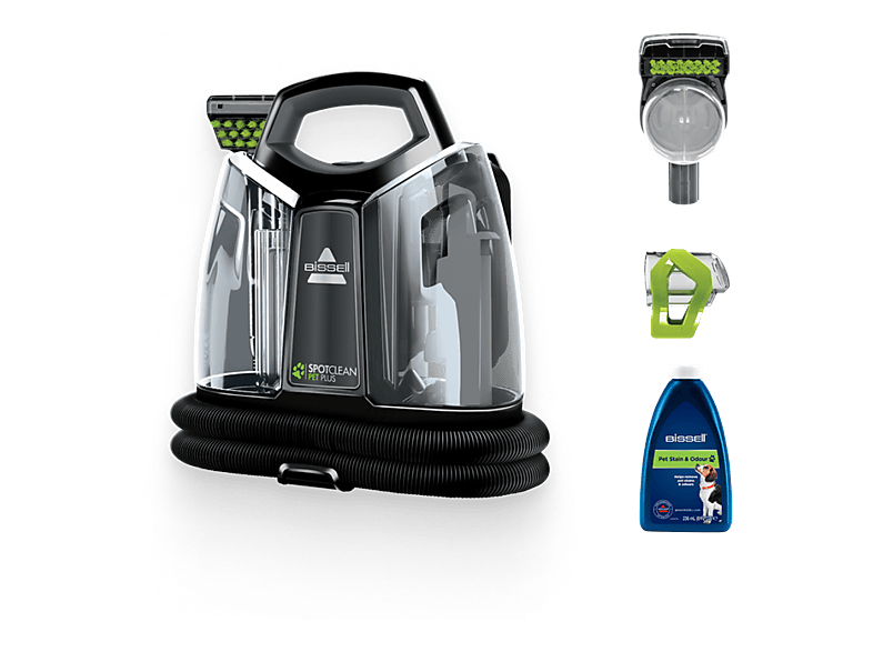 Aspirador de tapicerías - Bissell SpotClean Pet Plus, 330 W, Depósitos agua limpia y sucia gran capacidad, Negro